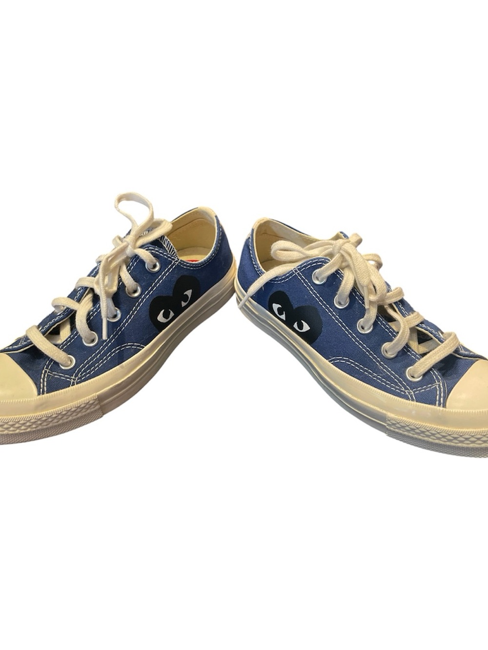 Comme des Garcons PLAY x Blue Canvas Low-Top Sneakers